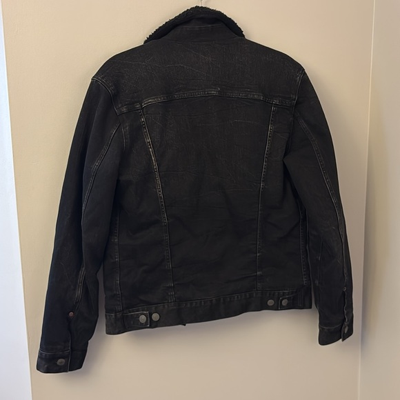 American Eagle Relaxed Fit Sherpa Lined Trucker Denim Jacket size Small - Picture 4 of 7